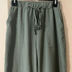 Sage Green Womens Wide Leg Pants